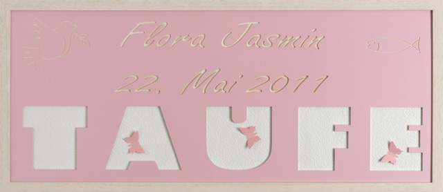 Taufe mit Taube und Fisch