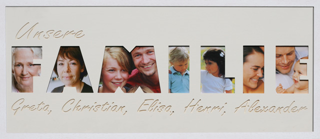 Familie 1 Zeile mit Namen